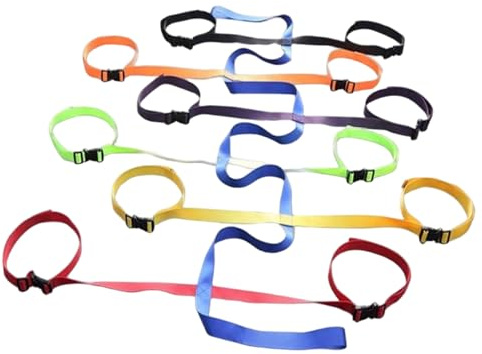 Corda da passeggio - 12 corde di sicurezza con manici colorati, imbracatura per bambini per camminare con guinzagli per insegnanti, corda per asilo nido per aula, attività all'aperto (12, 1 piedi), pe