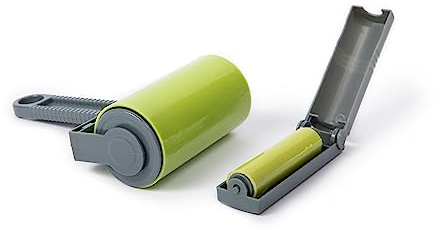 Best Sticky Original Gel Lint Roller Cleaner and Pet Hair Remover, Washable and Reusable, Set of Two For Clothes, Dog Hair, and Car Seats, Green