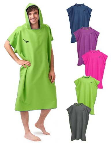 Fit-Flip Strandponcho für Erwachsene mit Kapuze schnelltrocknend