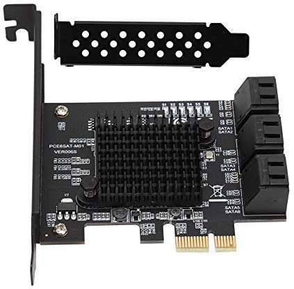 6 Port PCI Express 2.0 SATA III 6Gbps RAID Controller Card, SATA 3.0 PCI Express Expansion Card Compatible for SATA6G 3G 1.5G HDD