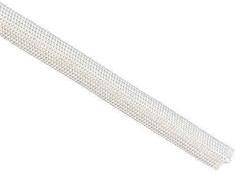 sourcing map Insulation Braid Sleeving, 3.3Ft-7mm High Temp Fiberglass Sleeve White