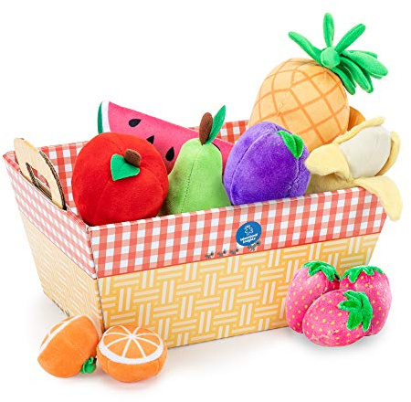 Learning Resources Obstkorb, 11-teiliges Spielobst aus Plüsch für viele Spielszenarien, ab 2 Jahren