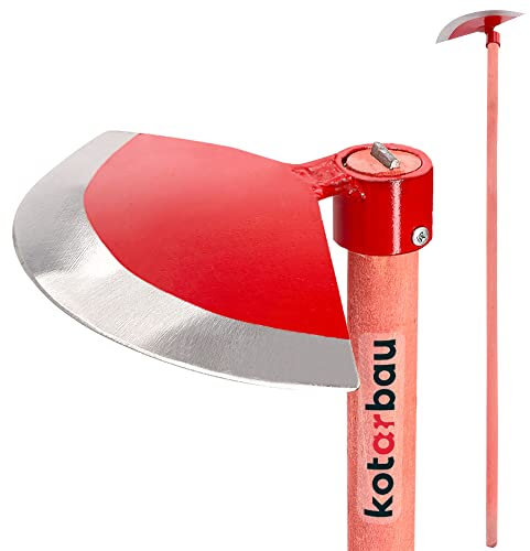 KOTARBAU® Gartenhacke Halbrund 230 x 110 mm mit Stiel 119 cm Unkrauthacke Gartenhacke Unkrauthacke Pflanzhacke Gartenwerkzeug zum Umpflanzen Jäten Gartenpflege