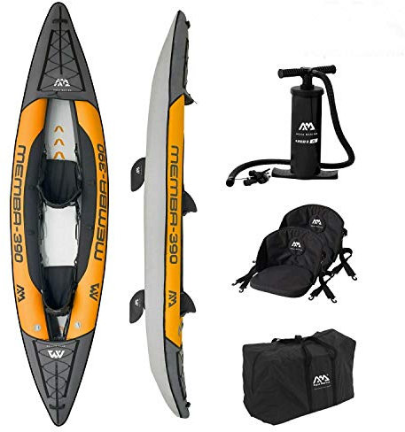 DEKO VERTRIEB BAYERN Luxus Kajak Set 390x90cm Memba für 2 Personen aufblasbar Paddelboot NEU 2021