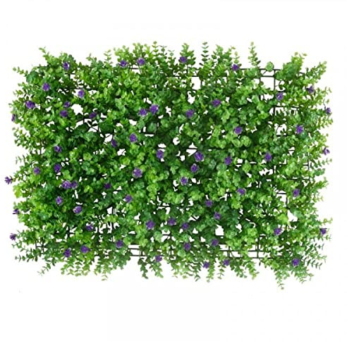 Garden Mile 2pc Artificial Screening Panel Plant Flower Living Wall Panels Realistic Violet Bloom Wall Panels Privacy Living Wall Fence Screening Home Garden Backdrop for Indoor or Outdoor 60x40cm