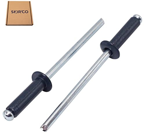 SKIR'CO (50 Stück) Lackierte Blindnieten 14 x 4,0 mm, Kuppelkopf, DIN 7337, Aluminiumniete, Popnieten (50, Anthrazitgrau RAL 7016)