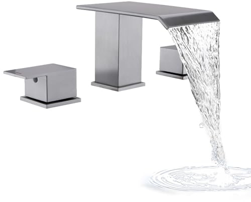 BEIYI 2 Handle Deck Mount Tub Faucet, Roman Bathtub Faucet Set Brushed Nickel High Flow Garden Bath Tub Faucet
