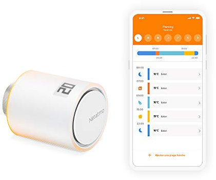 Netatmo Intelligenter Thermostatkopf (wiederaufbereitet) – Zubehör für den intelligenten Thermostat und das Paket für gemeinsame Heizung, NAV-R-EN