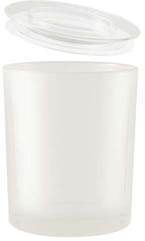 CandMak Milchglas-Kerzengläser, 20 Stück, 170 ml, Großpackung mit transparenten Deckeln für die Kerzenherstellung