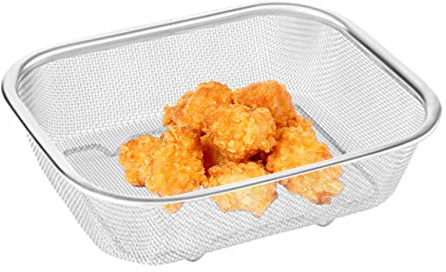 Fulenyi Edelstahl-Siebkorb – rechteckiges Sieb, Maschenkorbsieb – Frittierkorb, Sieb für Lebensmittel, Tee, Reis, Öl, Gemüse