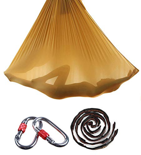 Aerial Yoga Hängematte Set, Aerial Yogatuch Yoga Schaukel, Aerial Yoga Hammock Swing mit Verlängerungsgurten