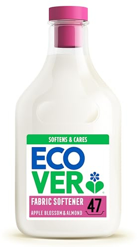 Ecover Fabric Softener, Fabric Conditioner to Soften Your Clothes, Fresh Apple Blossom & Almond Scent 1 x 47 Washes, 1 x 1.43L