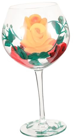 PRETYZOOM Elegantes Weinglas Stiellos aus Glas mit 630ml Fassungsvermögen Künstlerisch Bemalt als Besonderes Geschenk für Zuhause und Geburtstag Zufällige Farbe