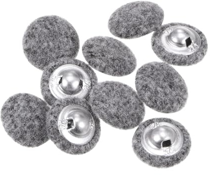 QUARKZMAN 10 Stück Stoffbezogene Knöpfe 15mm Runde Plüsch Bezogene Metall Knopf Stoff bedeckt mit Metallschaft Nähknöpfe Bastelknöpfe zum Nähen Basteln für Anzüge Strickjacke, Grau