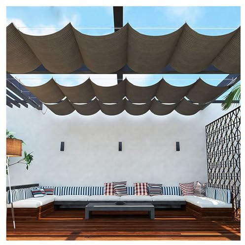 Vele ombreggianti,Tenda avvolgibile scorrevole a forma di U per esterni,Tenda a vela parasole retrattile per patio,Vela ombreggiante a filo scorrevole per esterni (Size : W2.6*L5m/W8.53*L16.41ft)