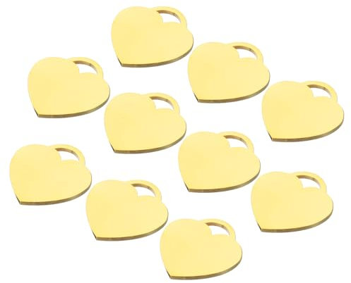 QUARKZMAN Metall Leer Etiketten Stanzen 1.42x1.38 Gold Leere Hundemarken Heimwerker Gravur Leere Etiketten für Haustier Hund ID Anhänger Dekoration Handwerk Etiketten Pack von 10