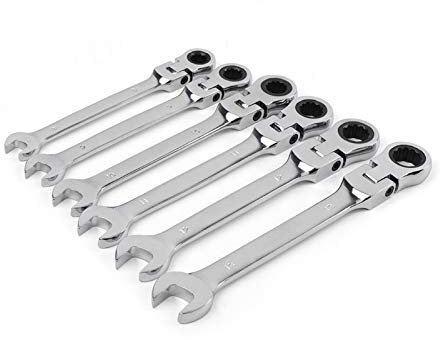 ZSXPBZL Cle Plate A Cliquet,Cle Plate 6/8 12pc Combinaison flexible Jeu de clés à cliquet Clé dynamométrique Clé Spanner Jeu de clés(6pc 8 9 10 11 12 13)