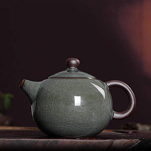 sjdoPulse Tetera con Colador, Tetera Hecha A Mano con Neumático De Hierro, Tetera Individual De Cerámica, Juego De Té Longquan Celadon, Olla con Filtro De Grietas De Hielo, Horno para El Hogar