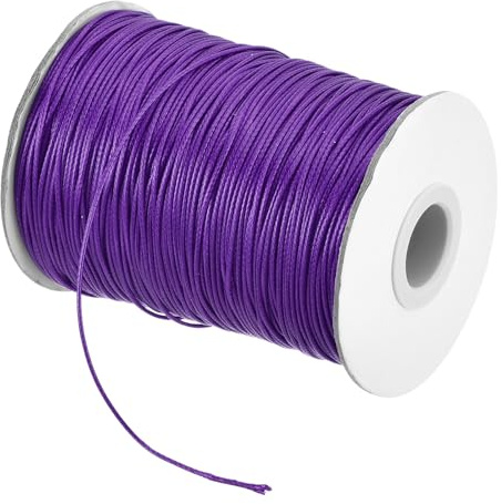 QUARKZMAN 175 Iarde 1mm Cordoncino in Poliestere Cerato Filo Viola Scuro | Cerato, per Realizzazione Braccialetti Collane Perline Gioielli Creazioni Fai Da Te, Cordoncino Cerato