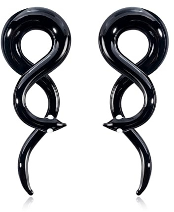 Longbeauty 1 Paar Ohr Glas Spiral Taper Ohr Expander Dehnspirale Dehnungsschnecke Twist Dehnsichel Ohr Piercing Schmuck 5mm-10mm