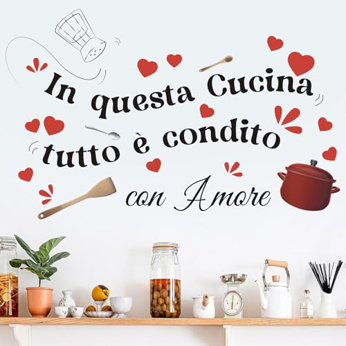 HPNIUB Murale Adesivo Decorativo, Decorazioni per Cucina, Frasi Adesive Amore