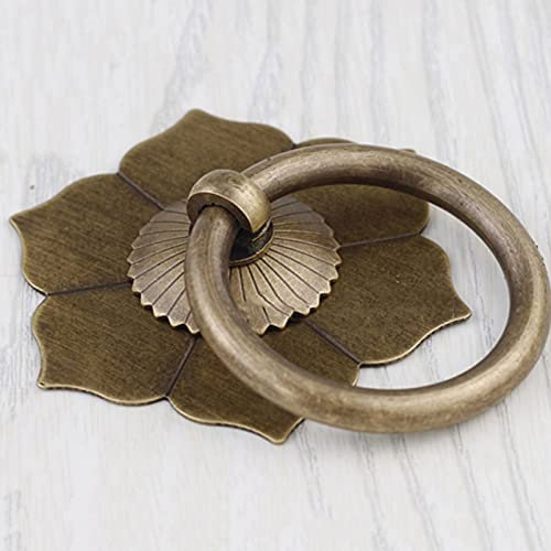 Türklopfer, Messing-Türklopfer, traditioneller Türklopfer, antiker Bronze-Türklopfer, blumenförmiger Retro-Türgriff aus Messing, rostfreie Tür for die Haustür