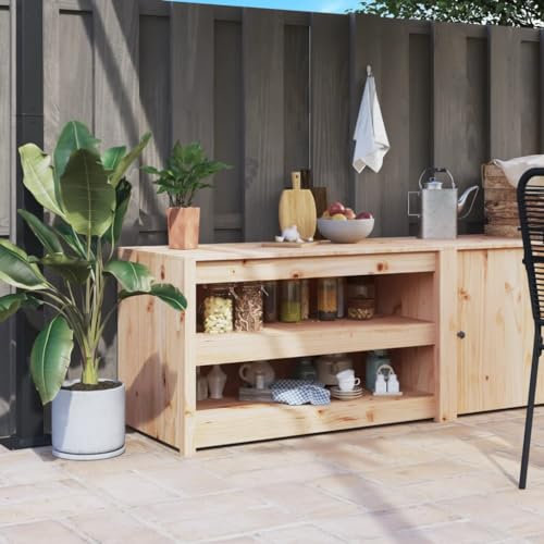 XGWKCNV Furniture select-Outdoor Kitchen Cabinet 106x55x64 cm Solid Wood Pine