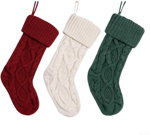 Strick-Weihnachtsstrumpf 3er-Set für fröhliche Urlaubsatmosphäre