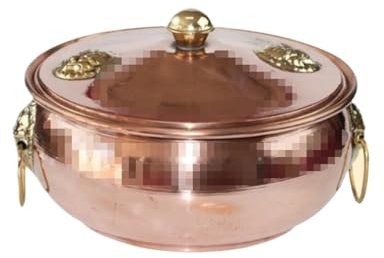 Hotpot Topf Kupfer-Hot Pot, Verdickter Kupfertopf, Suppentopf, Flacher Boden, Induktionsherd, Kupfer-Hot Pot Shabu Shabu Topf(20cm)