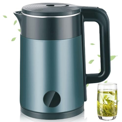 Hervidor de agua de viaje de 2,3 litros, hervidor de agua de acero inoxidable, pared interior, 1500 W, diseño de doble pared, hervidor de agua eléctrico, hervidor de agua portátil, hervidor de agua de
