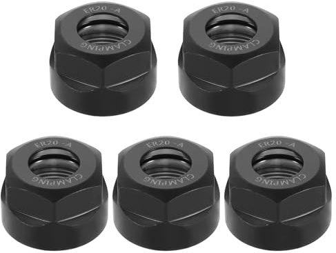 sourcing map 5pcs Clamping ER20A(M25) Collet Clamping Nuts for CNC Milling Chuck Holder Lathe