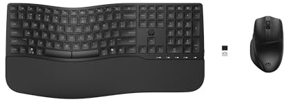 HP 680 Combo Teclado QWERTY Español y Ratón Inalámbricos, 6 Teclas Programables, Sensor Óptico 1200 dpi, hasta 36 Meses de Batería para el Teclado y 20 Meses para el Ratón, Windows 11, Color Negro