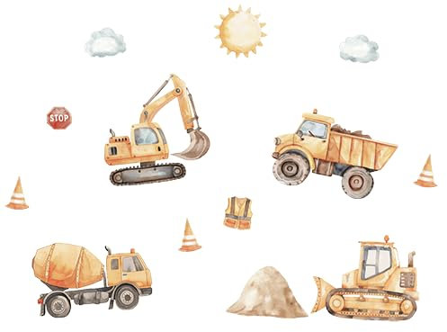 Türaufkleber mit Name Baustelle #85 – Blasenfreie Anwendung, nachhaltig & PVC-frei – Türaufkleber personalisiert – Wandtattoo Kinderzimmer & Babyzimmer Deko – selbstklebende Wandsticker –
