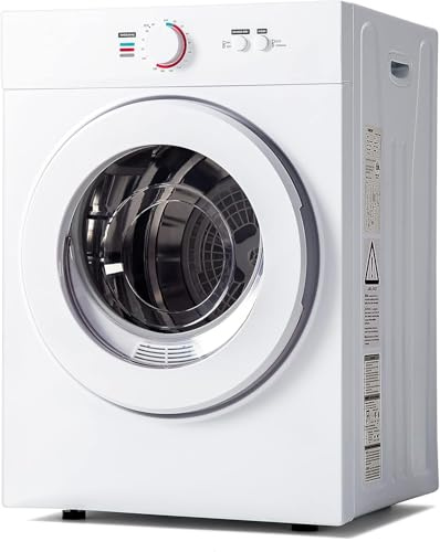 Gleedelish 1.8 Cu.Ft. Portable Clothes Dryer, 1020W portable dryers for laundry,10.6 LBS Drying Machine with Stainless Steel Drum, Exhaust Pipe for Apartment, Dorm, Home, White