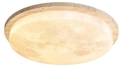 COSRUB Lampada Da Soffitto In Pietra Naturale, Lampada Da Soffitto Rotonda In Marmo Wabi-sabi, Luci Da Soffitto A LED A Filo For Camera Da Letto, Soggiorno, Fattoria(34cm/13.3in)