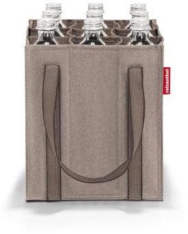 reisenthel bottlebag herringbone mokka - 9 Fächer, einfaches Recycling der Flaschen, Tragegurte