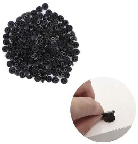 KONTONTY 100 Pcs 5mm Black Hinge Screw Covers Cabinet Hinge Plates Decorative Door and Window for Kitchen Cupboard Furniture