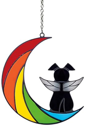 VBSYUYQ Acrylic Dog Memorial Suncatcher Hanging Window Ornament Gift | Transparent coloured acrylic hanging ornament, sympathy keepsake for owners grieving lost dogs