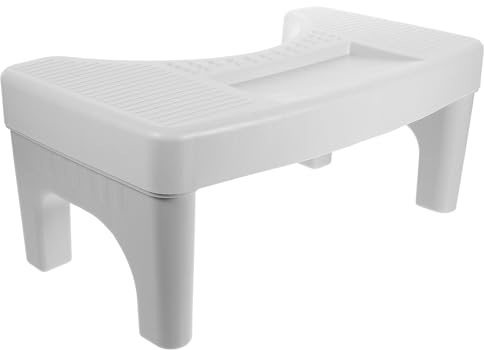 GARVALON Tabouret de Toilette Repose-pieds Antidérapant Gris, Marchepied Compact en Plastique, Aide Ergonomique pour Selles D'adulte, Salle de Bain et Toilettes, Usage Familial Sécurisé