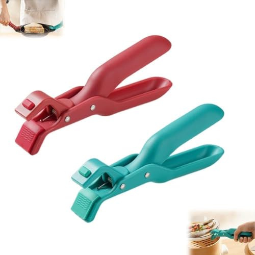 Multi-Purpose Anti-Scald Bowl Holder Clip for Kitchen, Silicone Non-Slip Heat Resistant Hot Plate Gripper, Hot Plate Tongs & Anti-Scald Clip for Toaster Oven, Pizza Pan & Serving Dishes (2PCS)