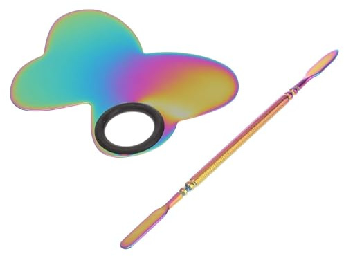 Cabilock 1 Set Palette de Mélange Maquillage Professionnel pour Nail Art et Mélange de Couleurs Spatule Cosmétique – pour Fond de Teint Ombres à Paupières et Produits Liquides