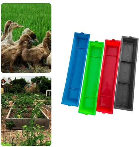 MoSundi Juego de 4 comederos colgantes de gran capacidad, dispensador de alimentos de plástico de 23.6 pulgadas para pollo, pato, codorniz y paloma, multicolor