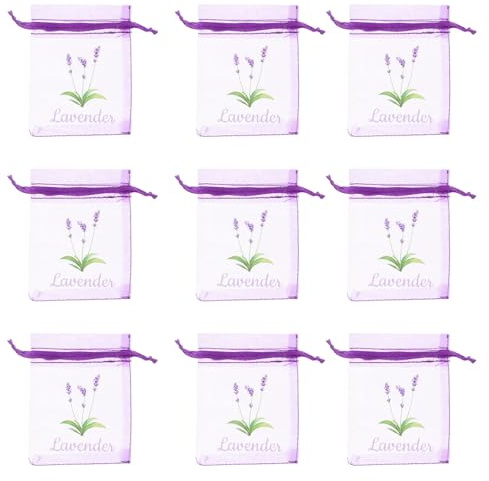 SHINEOFI 20 Sacchetti Vuoti in Rete Viola Coulisse per Lavanda Essiccata Bustine Profumate per Erbe Aromatiche Spezie e Gioielli per Cassetti e Armadi Confezione da 20 Pezzi