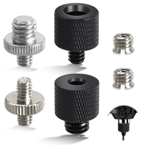Cheynn 6 st stativskruvadapterset, 1/4 till 3/8 tum gängadapter, stativadapter, kamera gängadapter, metallskruvar, adaptrar för kamerastativ, mikrofonstativ, lampstativ