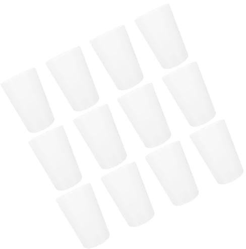 OSALADI Bicchieri Porta Spazzolino da Bagno in Plastica Bianco Set 12 Trasparente per Vedere Contenuto Design Minimalista e Versatile per Uso Quotidiano