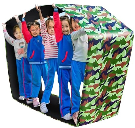 Tappetino da gioco “Teamwork”, Lavoro di squadra for interni ed esterni Gioco Tappetino da corsa Multicolor dimensioni multiple(Blue,-4M/13FT)