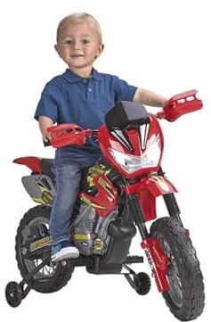 Feber - 6V Motorrad Cross, 400F, 6 V, Schwarz, Grau, Rot, Gelb (Famosa 800011250)