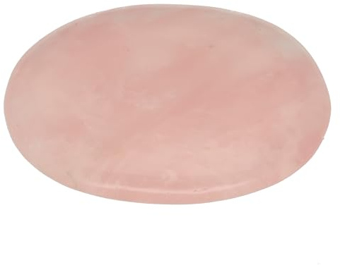 Rosenquarz Scheibenstein 3-5 cm Handschmeichler Edelstein Heilstein | Inkl. Edelsteinkarte | Flach & poliert – für die Hosentasche | Ideal als Geschenk