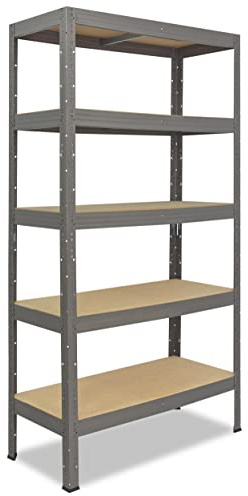 shelfplaza® 180x60x30cm Profi Schwerlastregal grau/Metallregal mit 5 Böden à 200kg Tragkraft/Kellerregal Metall, Garagenregal, Werkstattregal oder Regal Lagerregal/Steckregal Metall