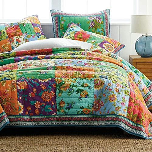 Gesteppte Tagesdecke Werfen Kissenbezüge Bettwäsche 3-teiliges Set 100% Baumwolle Doppelte Leute Bettlaken Gestickte Patchwork Quilt Steppdecke Gewaschene Decke 234X269CM Kissenbezüge 50X70CMX2,A